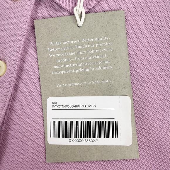 NWT Everlane The Organic Cotton Polo Shirt Short Sleeve Women's Small Mauve - Picture 7 of 15
